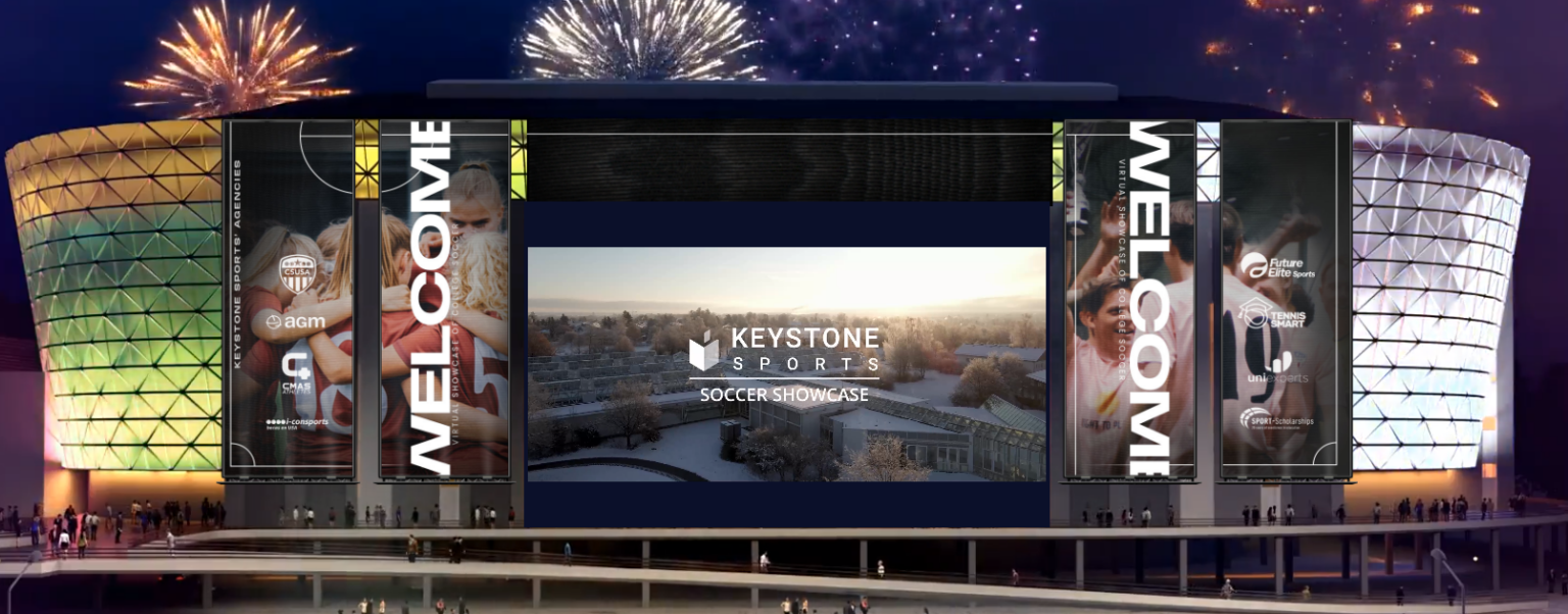 Welcome screen of Keystone Sports Virtual College Soccer Showcase 2023
