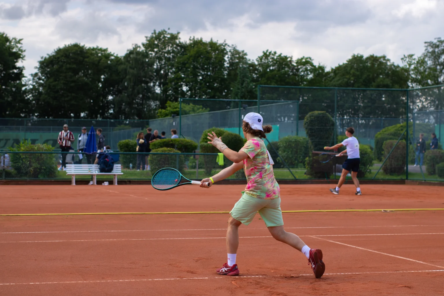 Male tennis players at college showcase