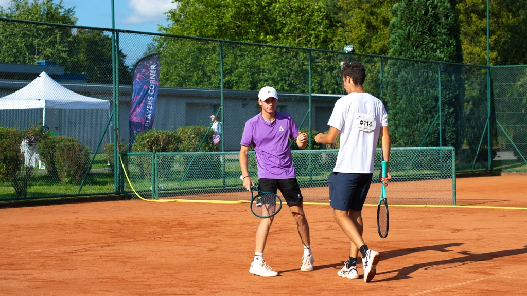 Male tennis players at tennis showcase