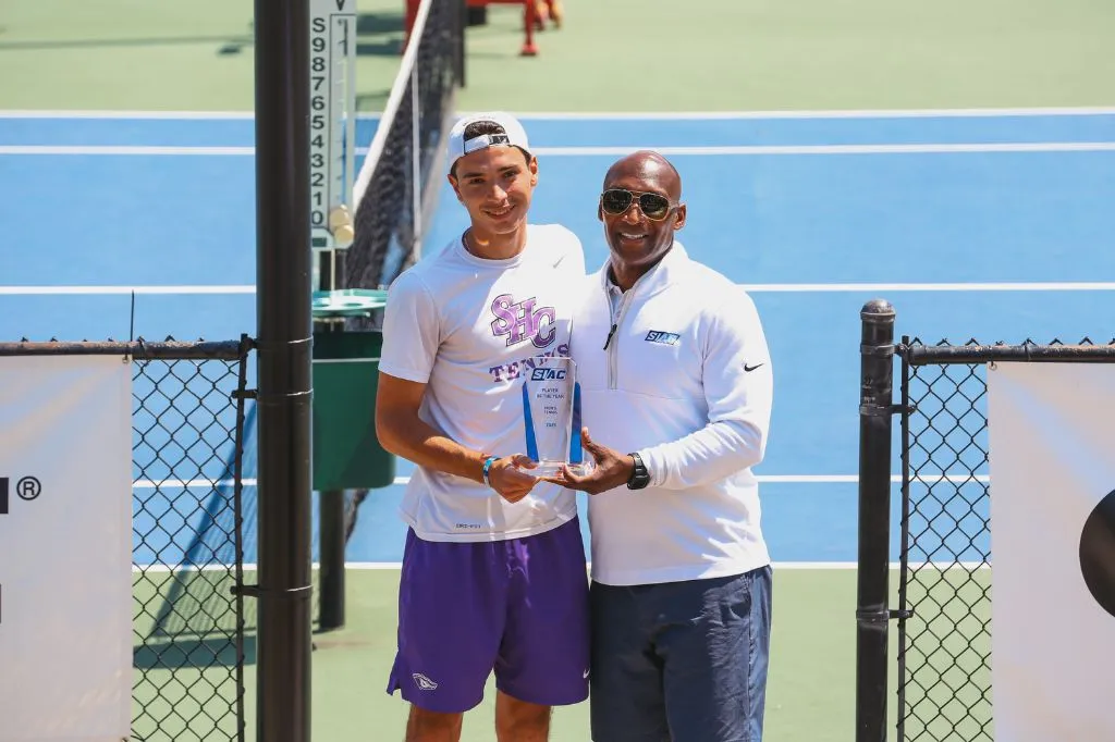 Tom Gutermann receiving SIAC Player of the Year trophy.