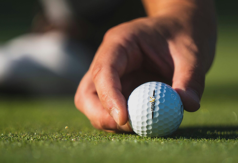 Close up of a golf ball