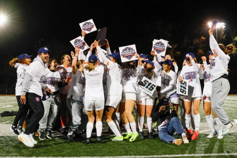 Missouri Valley College women's soccer team celebrating the conference title 2025.