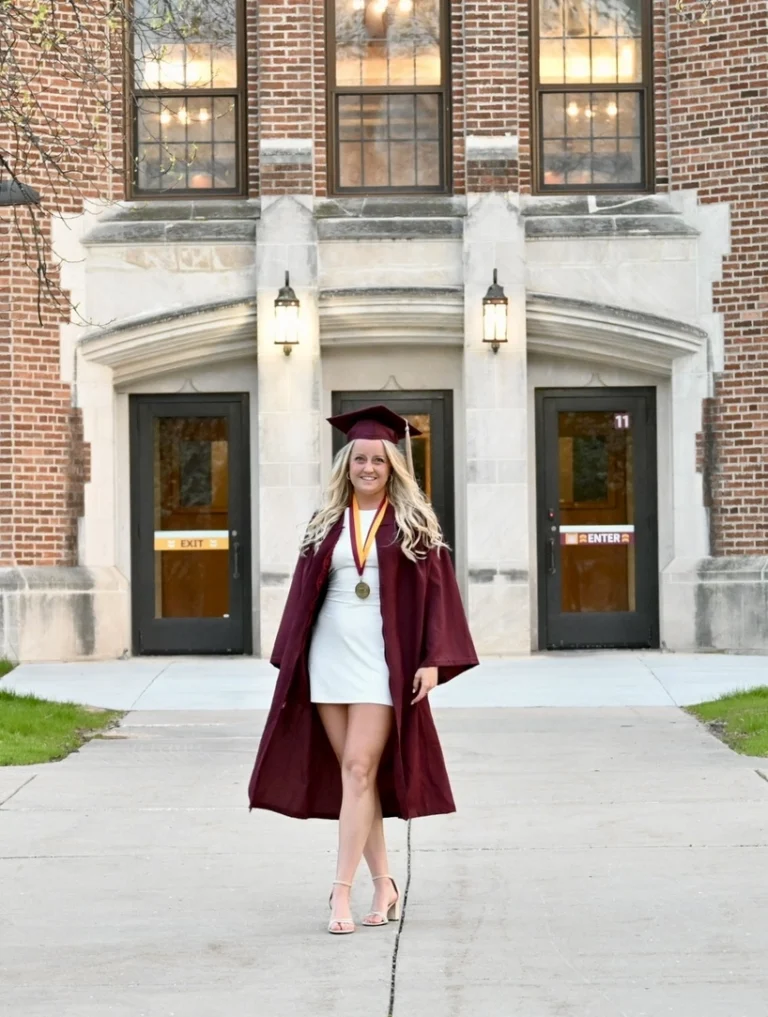 Student athlete Amelia Lane graduating
