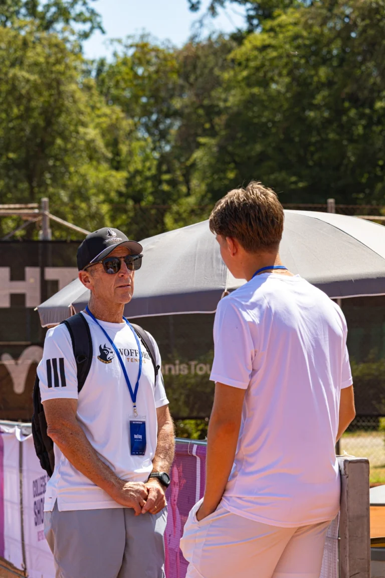 college coach and tennis player at keystone sports college tennis showcase