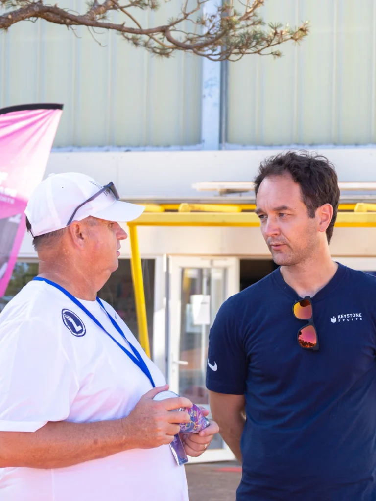 roger thiele with college tennis coach